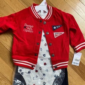 NWT: Carters Baby boys 3 piece handsome division little varsity jacket set